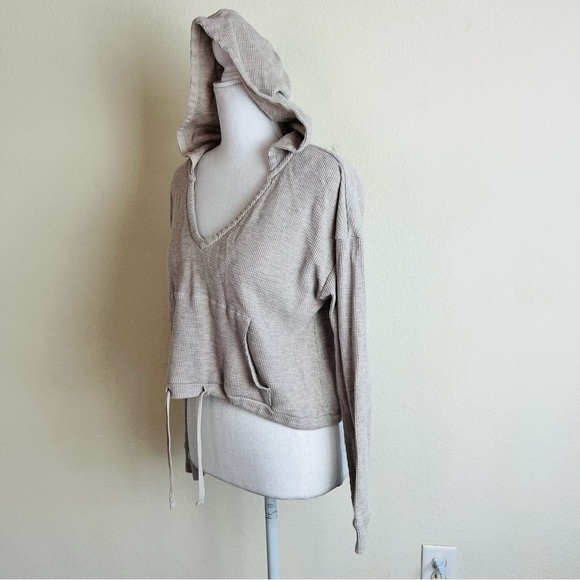 Fashion Nova Oatmeal Knit Hooded Long Sleeve & Jogger Lounge Tracksuit Set - Picture 3 of 9